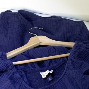 Blue Cottagecore Peasant Maxi Dress — Size XS